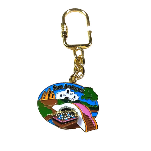 San Antonio Texas River Walk Slider Ferry Keychain - Picture 2 of 4